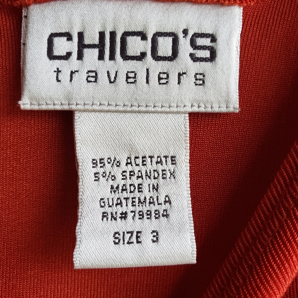 Chico's Travelers Slinky Tank Top, Burnt Orange  Size:3 - Picture 3 of 4